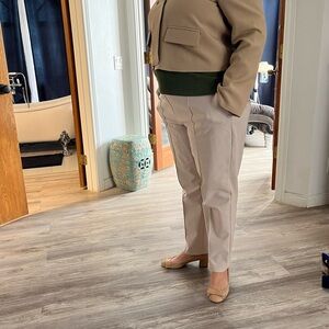 Tan Cropped Jacket and Pants Set